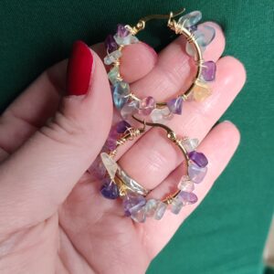 Cerchi dorati con fluorite