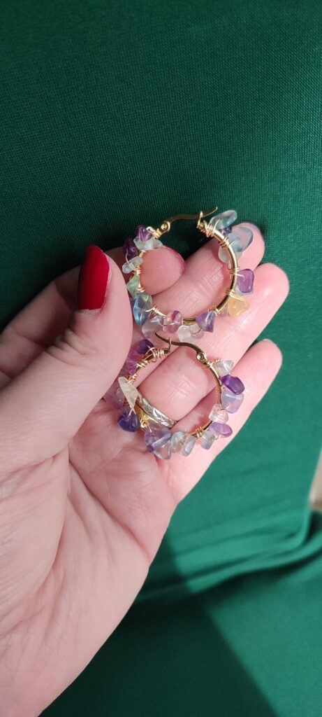 Cerchi dorati con fluorite