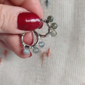 Cerchi argentati con labradorite