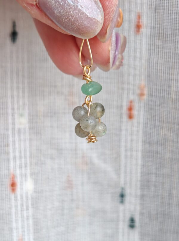Charm Tutti Frutti - Gelso bianco in labradorite e avventurina verde