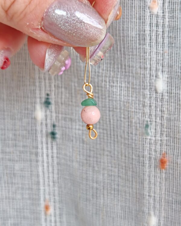 Charm Tutti Frutti - Pesca in quarzo rosa e avventurina verde