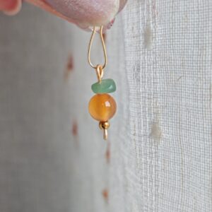 Charm Tutti Frutti - Arancia in corniola e avventurina verde